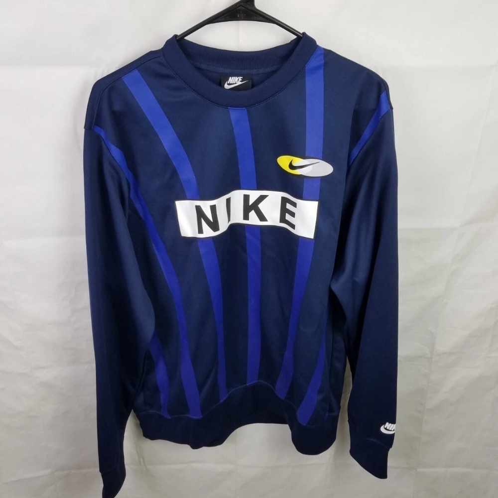 Nike Sweatshirt Men's M Retro Navy Re-Issue Crew Neck Pullover Active CK3424-410
